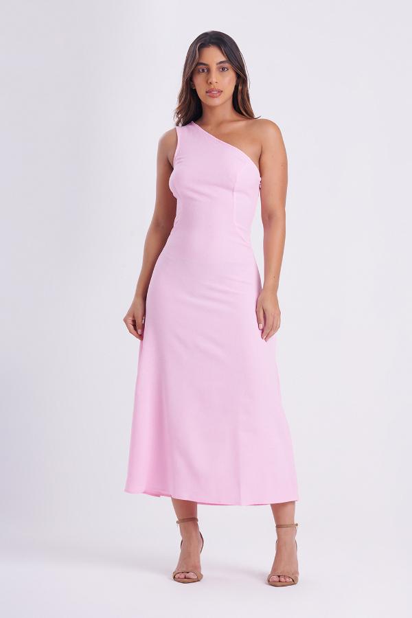 VESTIDO DE LINO ASIMETRICO