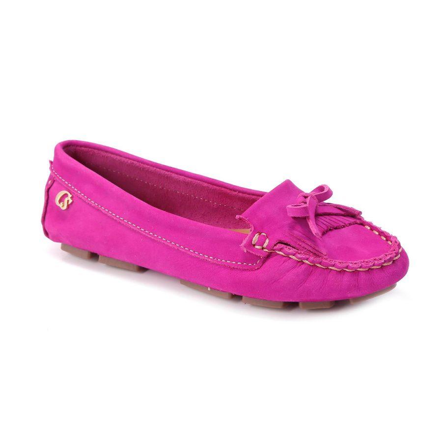 MOCASIN FUCSIA DE CUERO