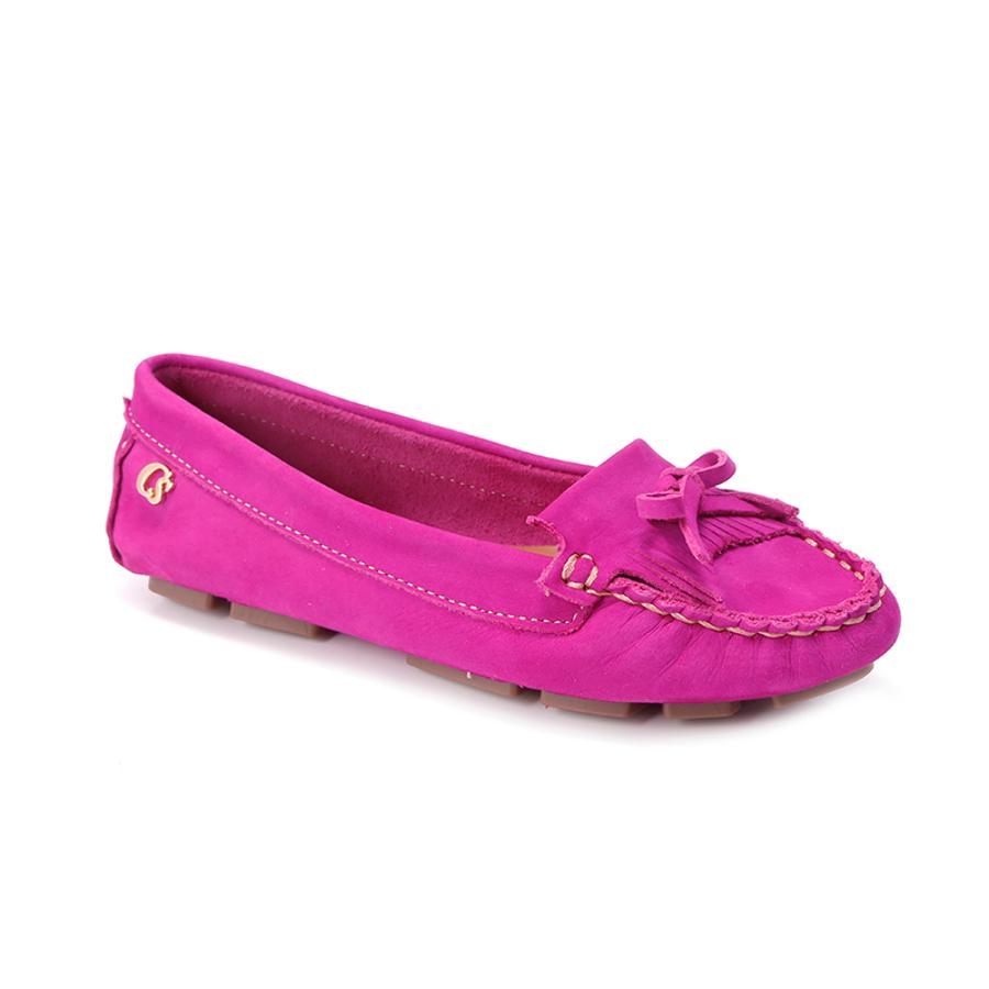 MOCASIN FUCSIA DE CUERO