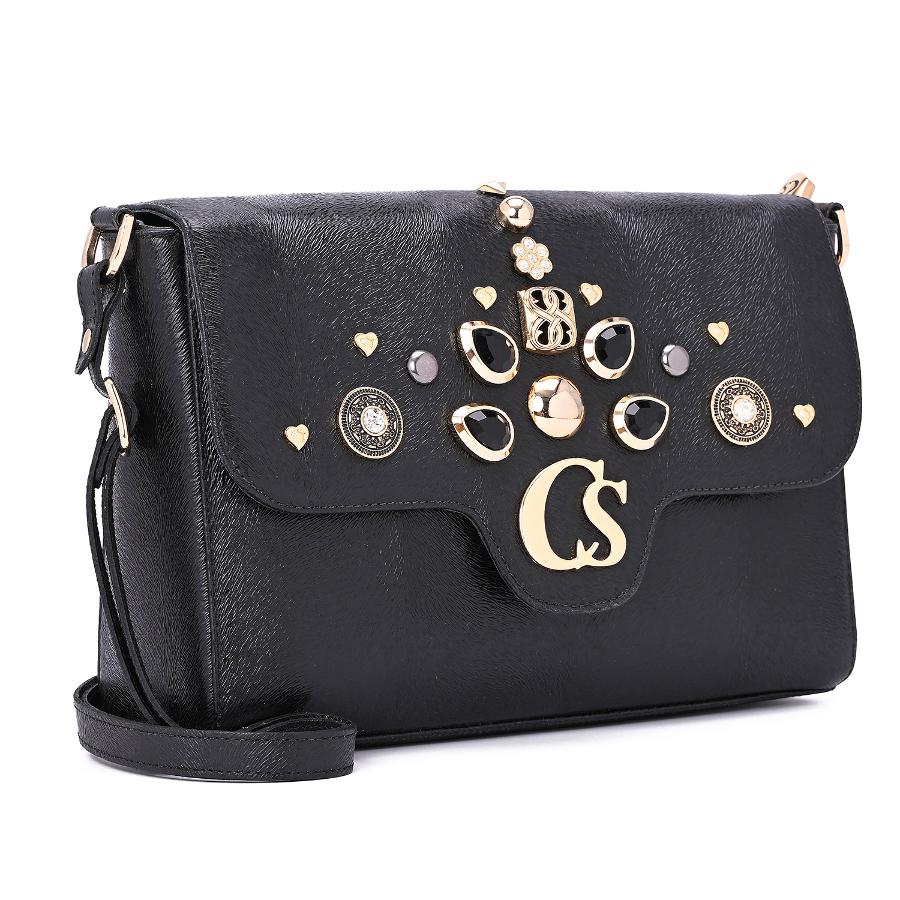 CARTERA NEGRA CON ACCESORIOS