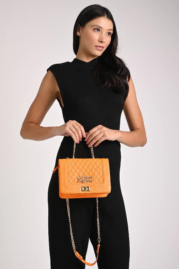 CARTERA NARANJA TEXTURIZADA CS