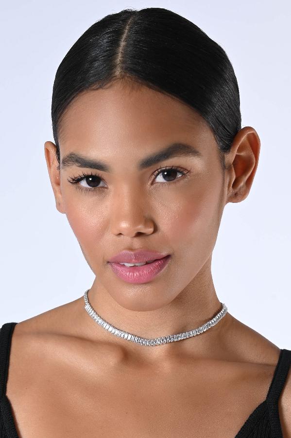 COLLAR PLATEADO CON CRISTALES