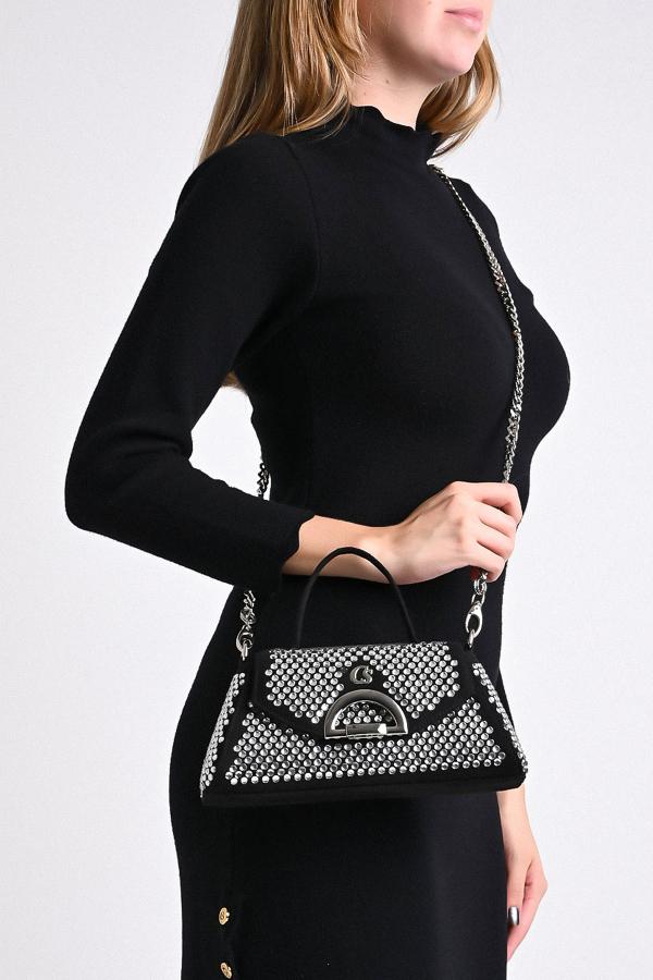 CARTERA NEGRA CON TACHAS PLATEADAS
