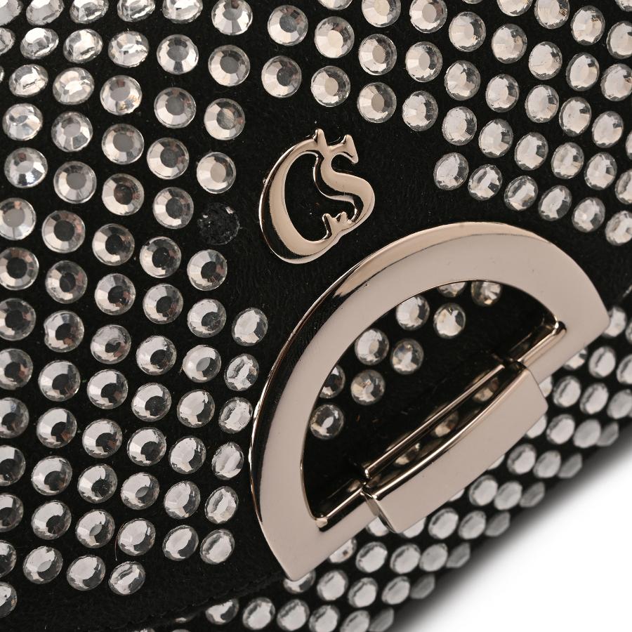 CARTERA NEGRA CON TACHAS PLATEADAS