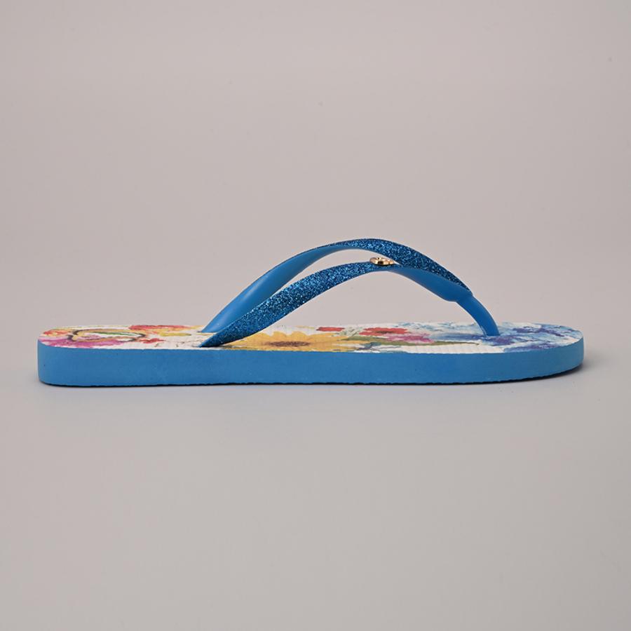 CHALA AZUL CON ESTAMPADO