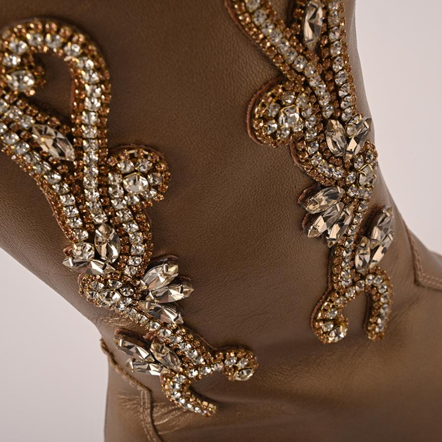 BOTA DORADO ROSE CON BRILLO