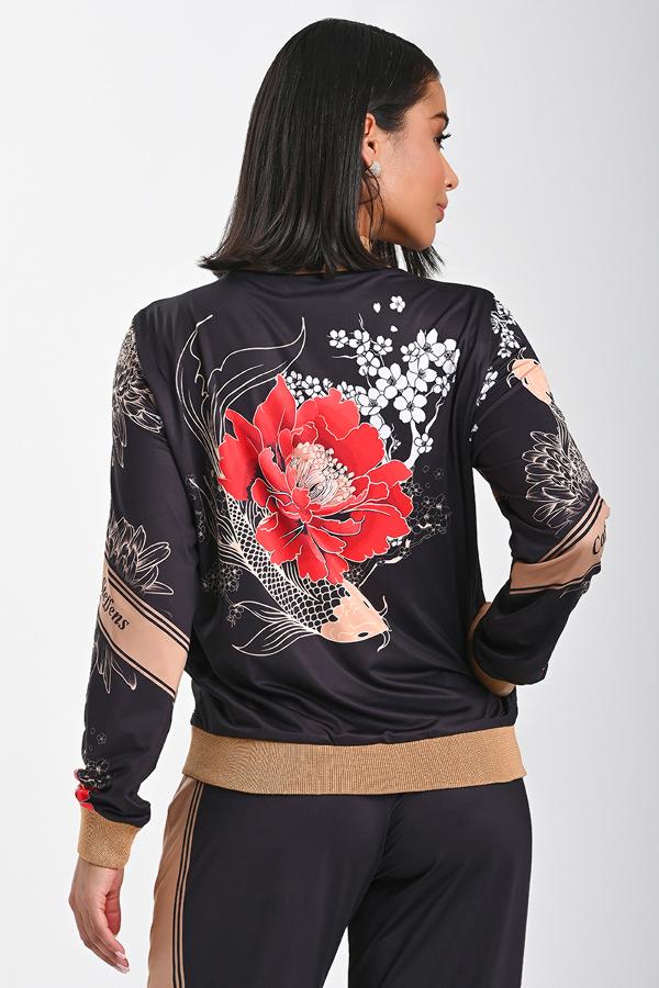 CHAQUETA TIPO BOMBER FLOR ORIENTAL