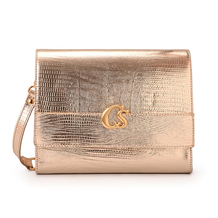 CARTERA DORADA CON MONEDERO CS