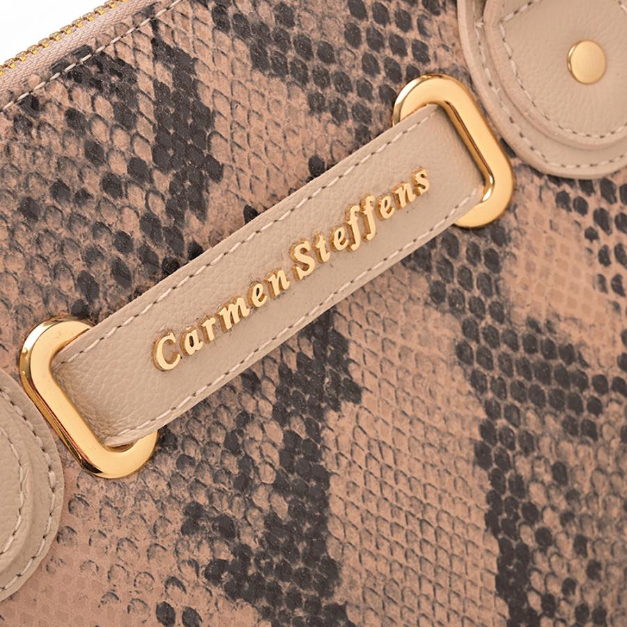 CARTERA BEIGE CON DISEÑO SERPIENTE