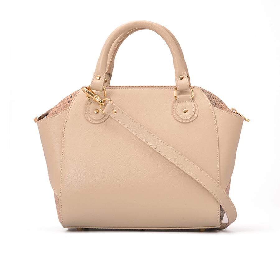 CARTERA BEIGE CON DISEÑO SERPIENTE