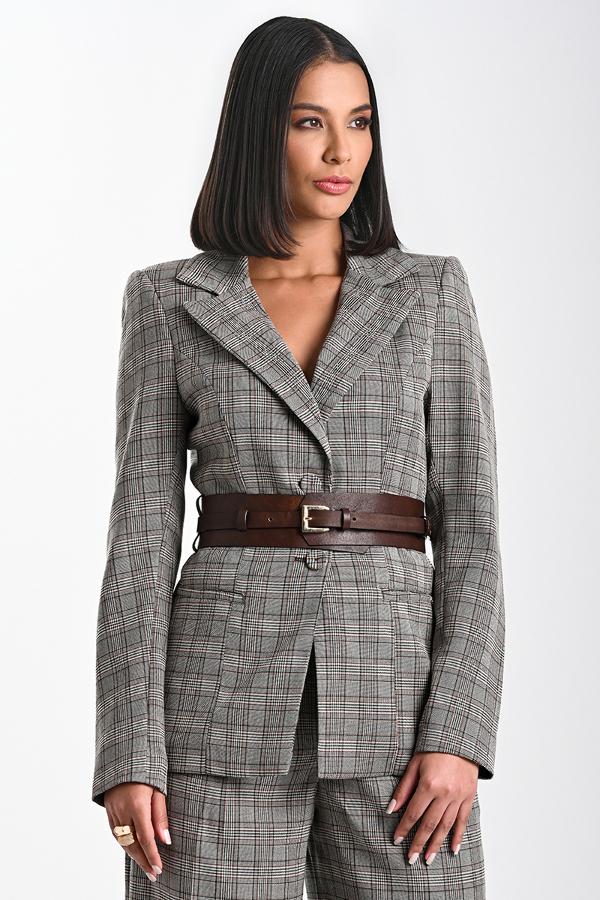 BLAZER CUADRILLE CON CINTURON