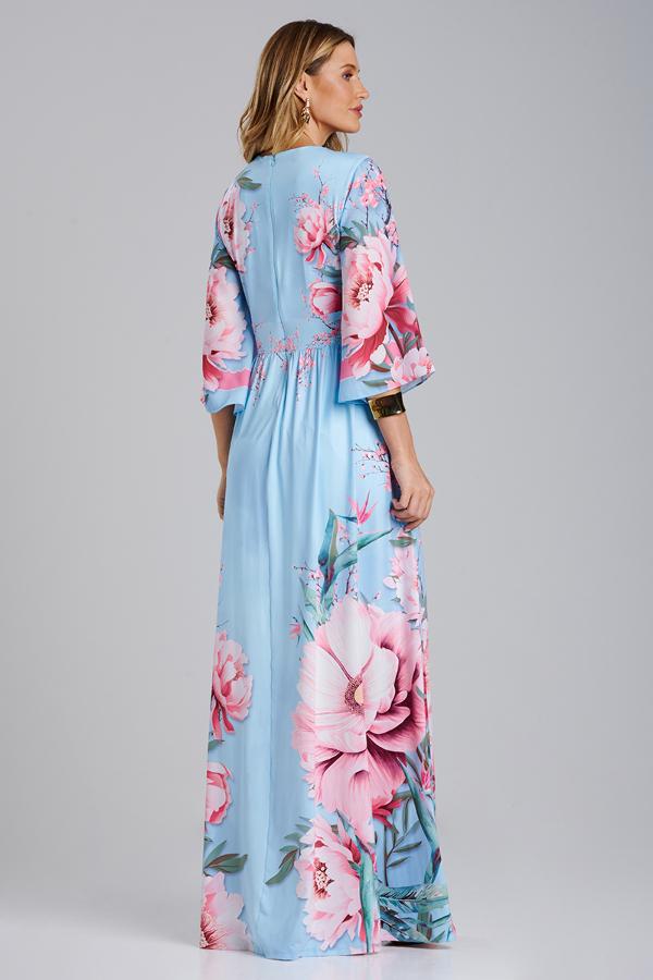 VESTIDO CON ESTAMPADO CUELLO V