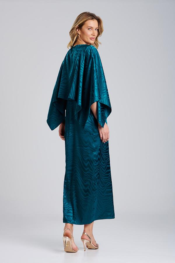 VESTIDO ESMERALDA SATINADO CON CAPA