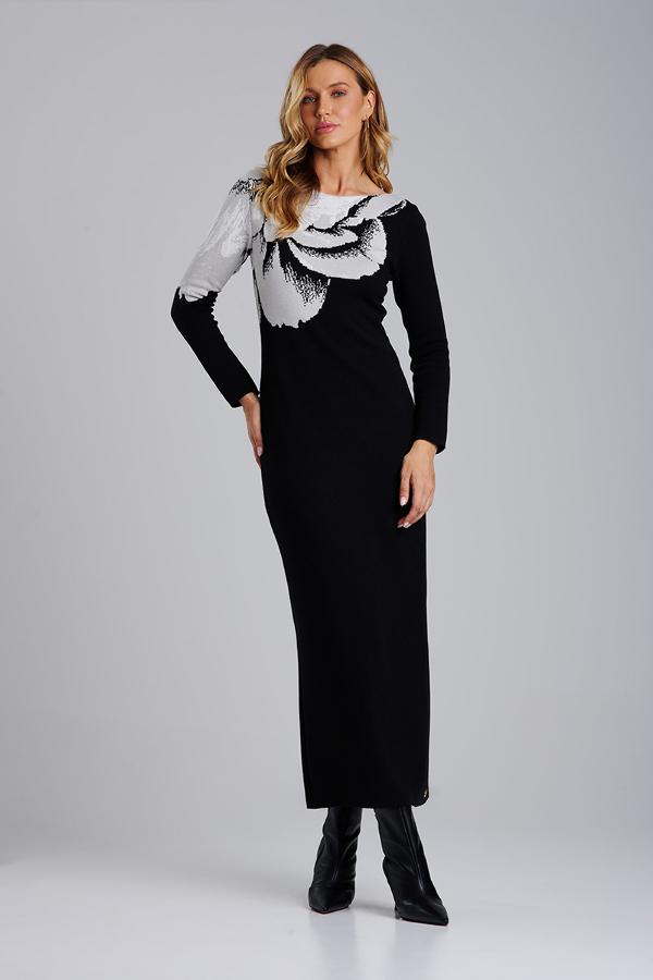 VESTIDO BICOLOR CON ABERTURA