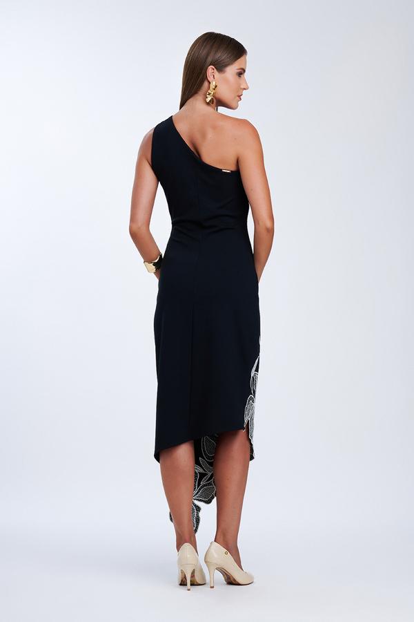 VESTIDO UN SOLO HOMBRO CON BORDADO