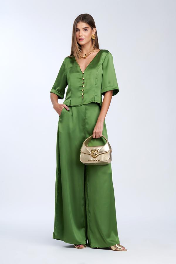 BLUSA SATINADA CON BOTONES