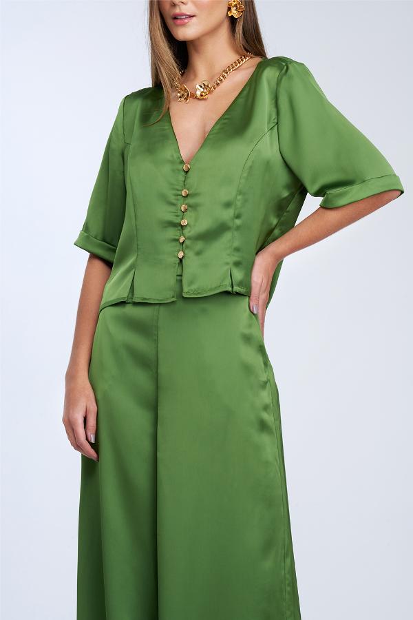 PALAZZO SATINADO CON ABERTURA