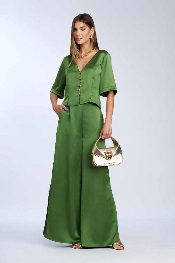 PALAZZO SATINADO CON ABERTURA