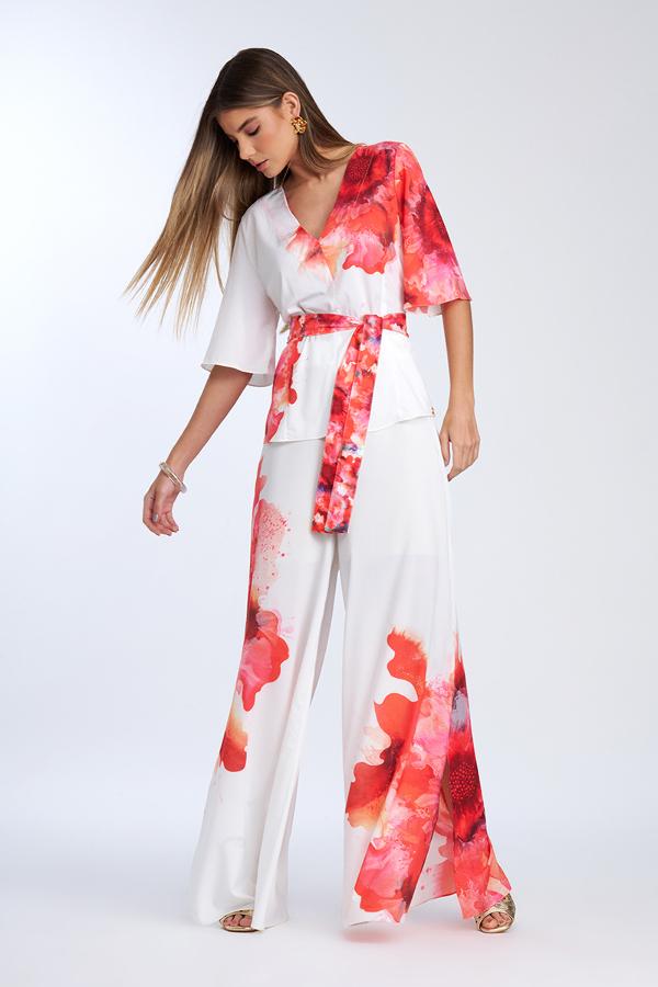 PALAZZO CON ESTAMPADO Y ABERTURA