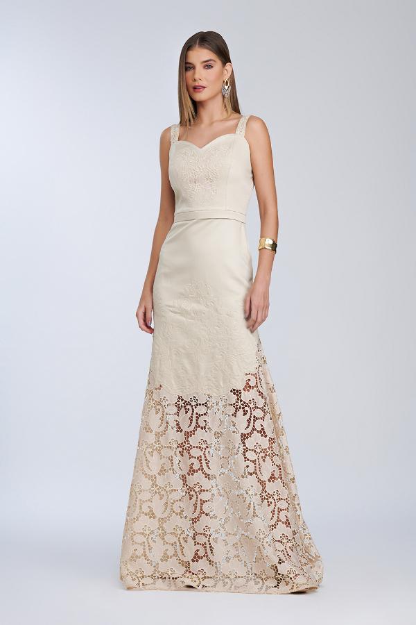 VESTIDO CON BORDADO FLOR