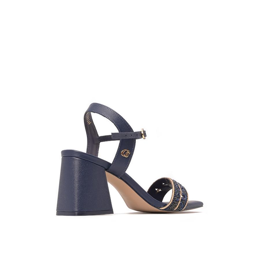 SANDALIA AZUL TACO CUADRADO