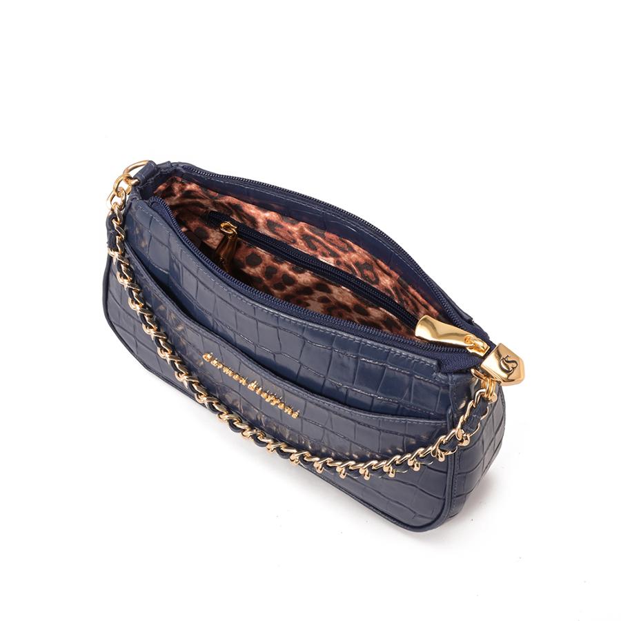 CARTERA AZUL CON CADENA CS