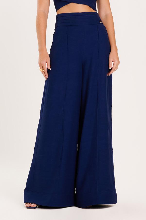 PALAZZO AZUL CON PRETINA ANCHA