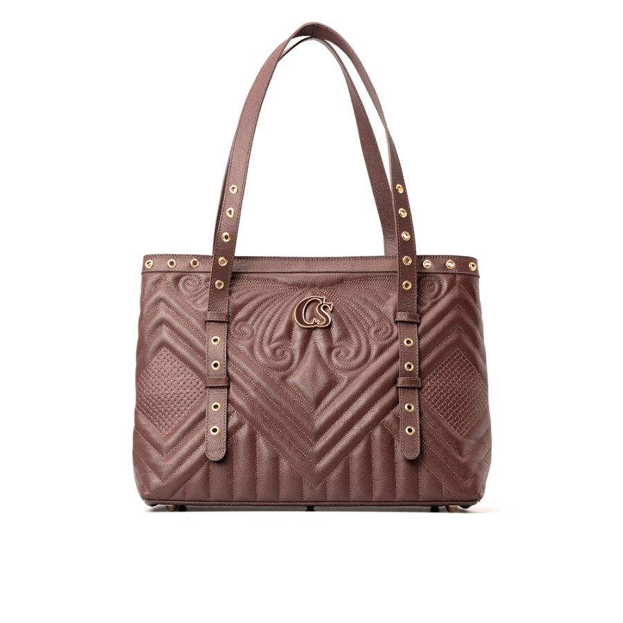 CARTERA MARRON CON TEXTURA CS