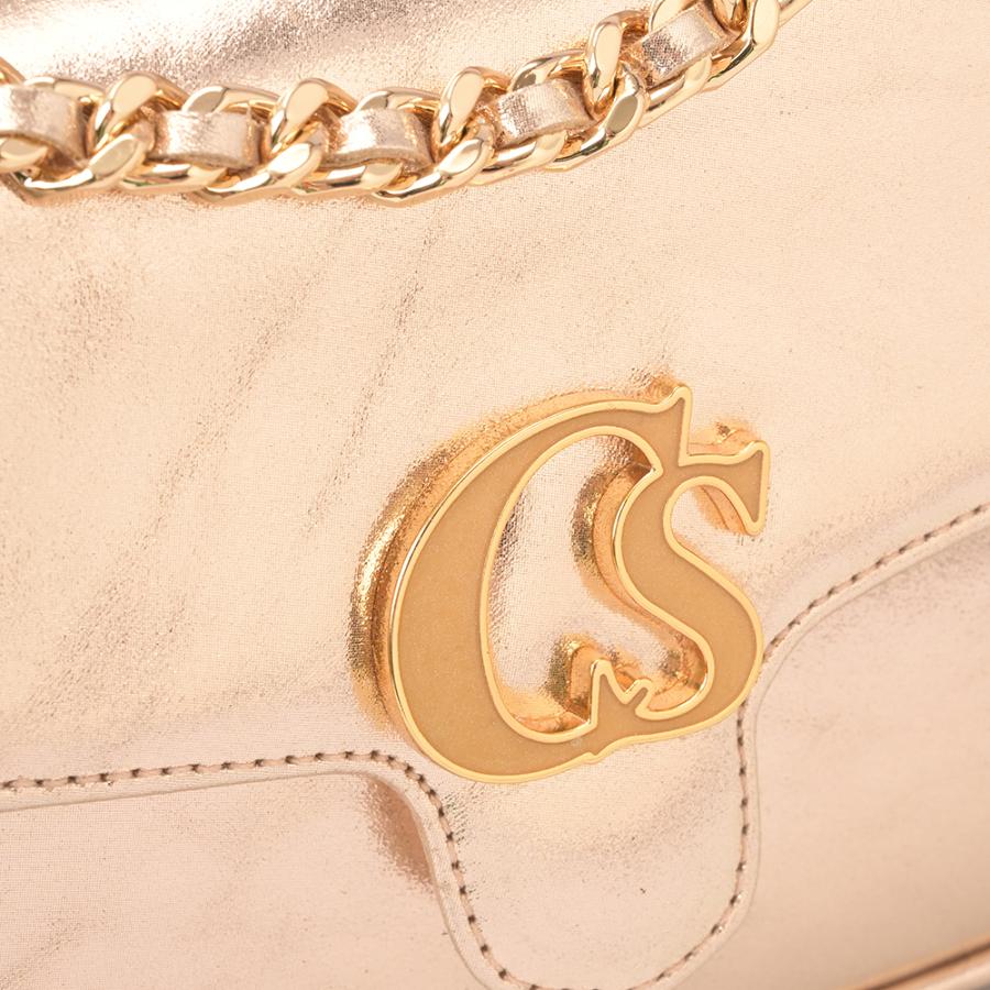 CARTERA DORADA CON ASA DE CADENA