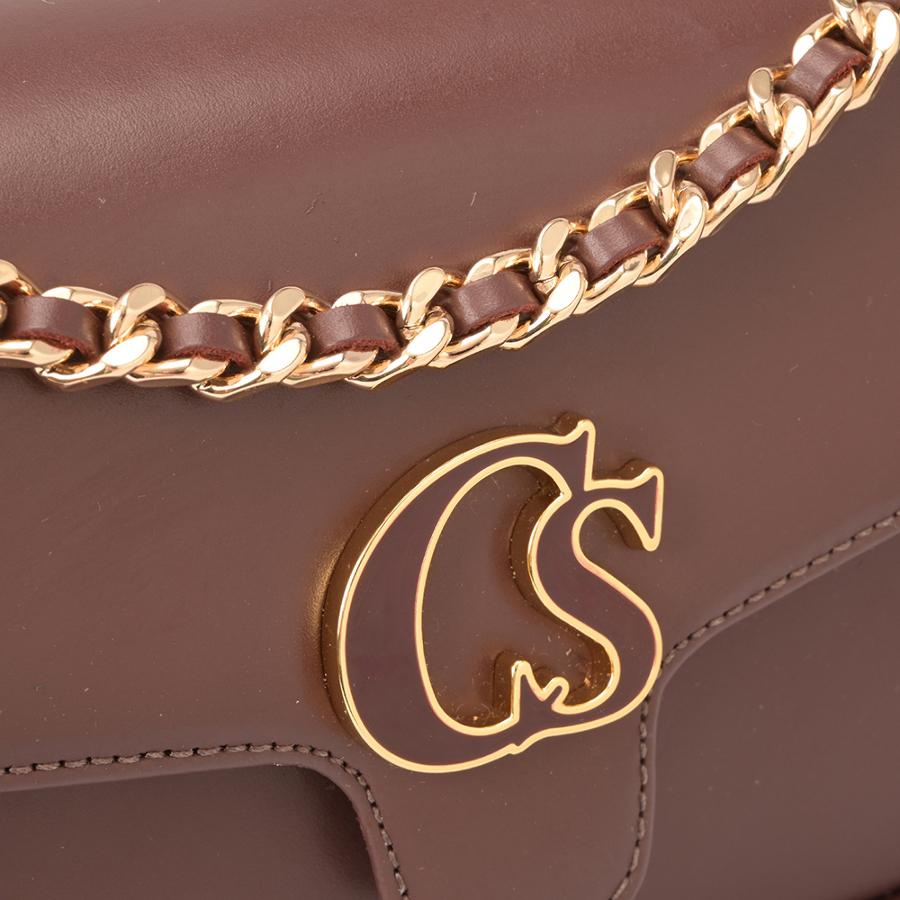 CARTERA MARRON CON ASA DE CADENA