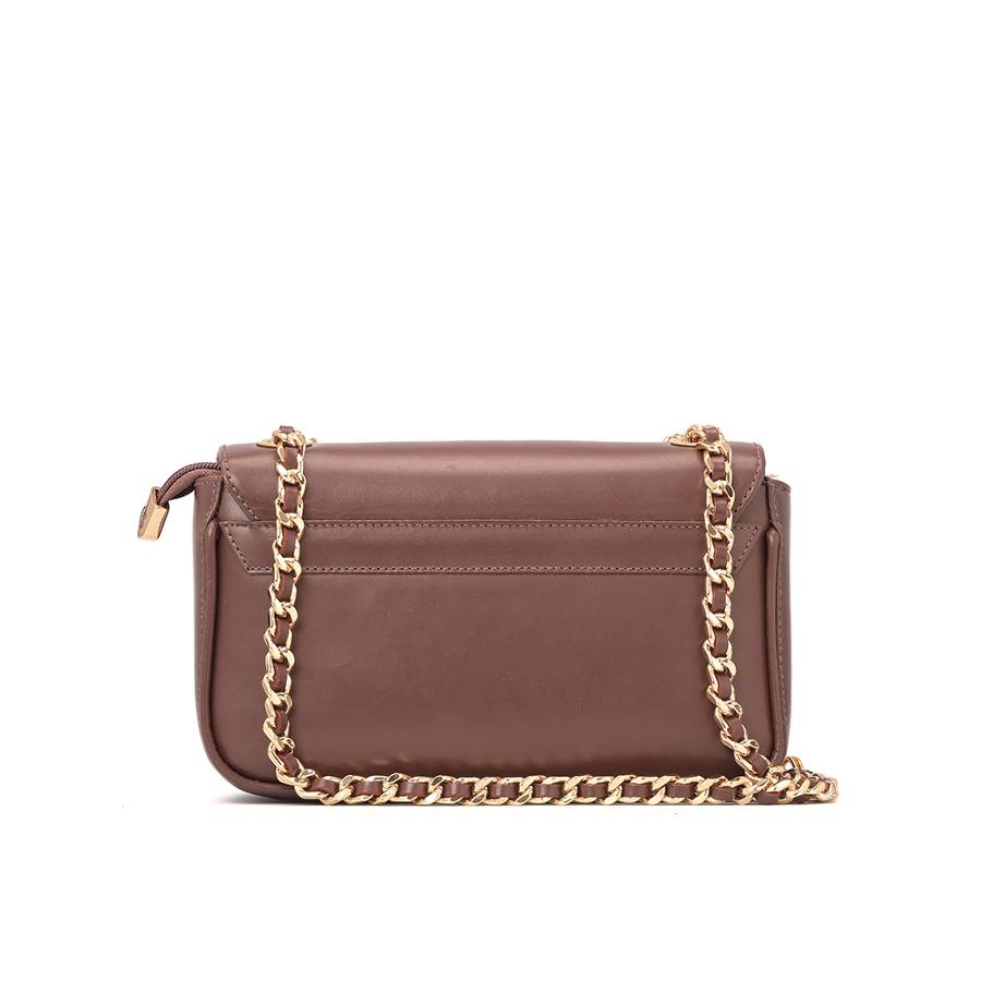 CARTERA MARRON CON ASA DE CADENA