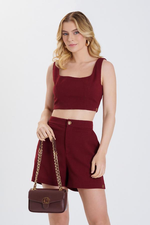 CARTERA MARRON CON ASA DE CADENA