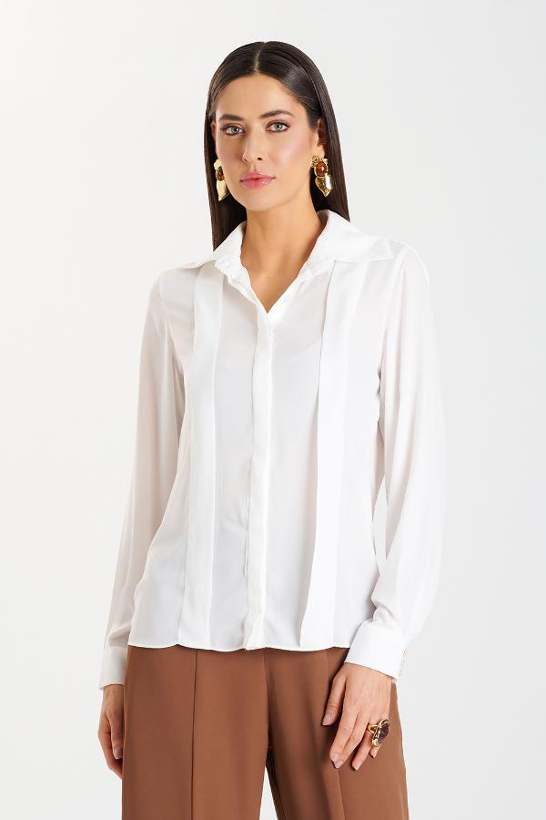 CAMISA BLANCA CON PLIZOS CS