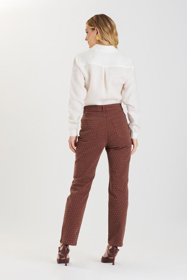 PANTALON MARRON CON BRILLOS CS
