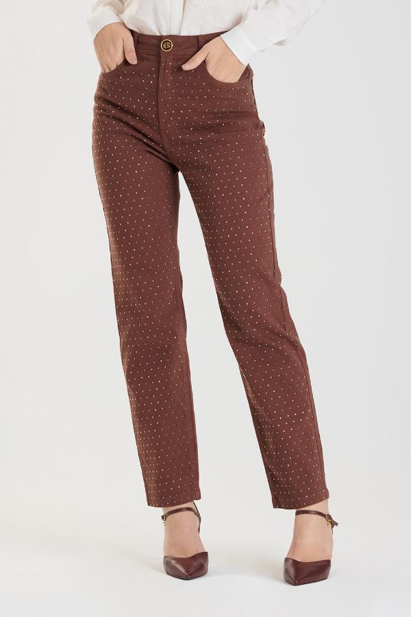 PANTALON MARRON CON BRILLOS CS