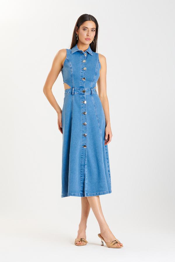 VESTIDO JEANS CON ABERTURA