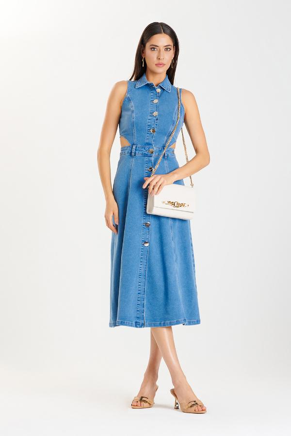 VESTIDO JEANS CON ABERTURA