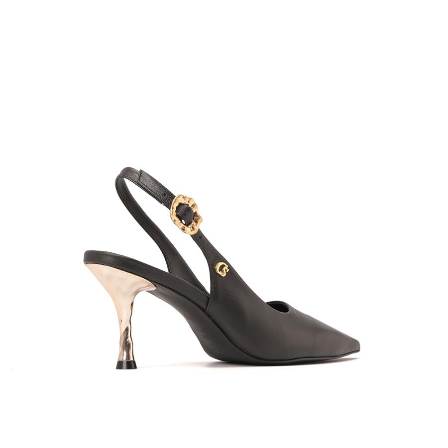 STILETTO ABIERTO TACO DORADO