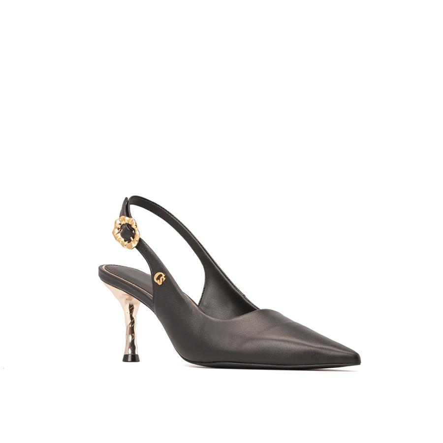 STILETTO ABIERTO TACO DORADO