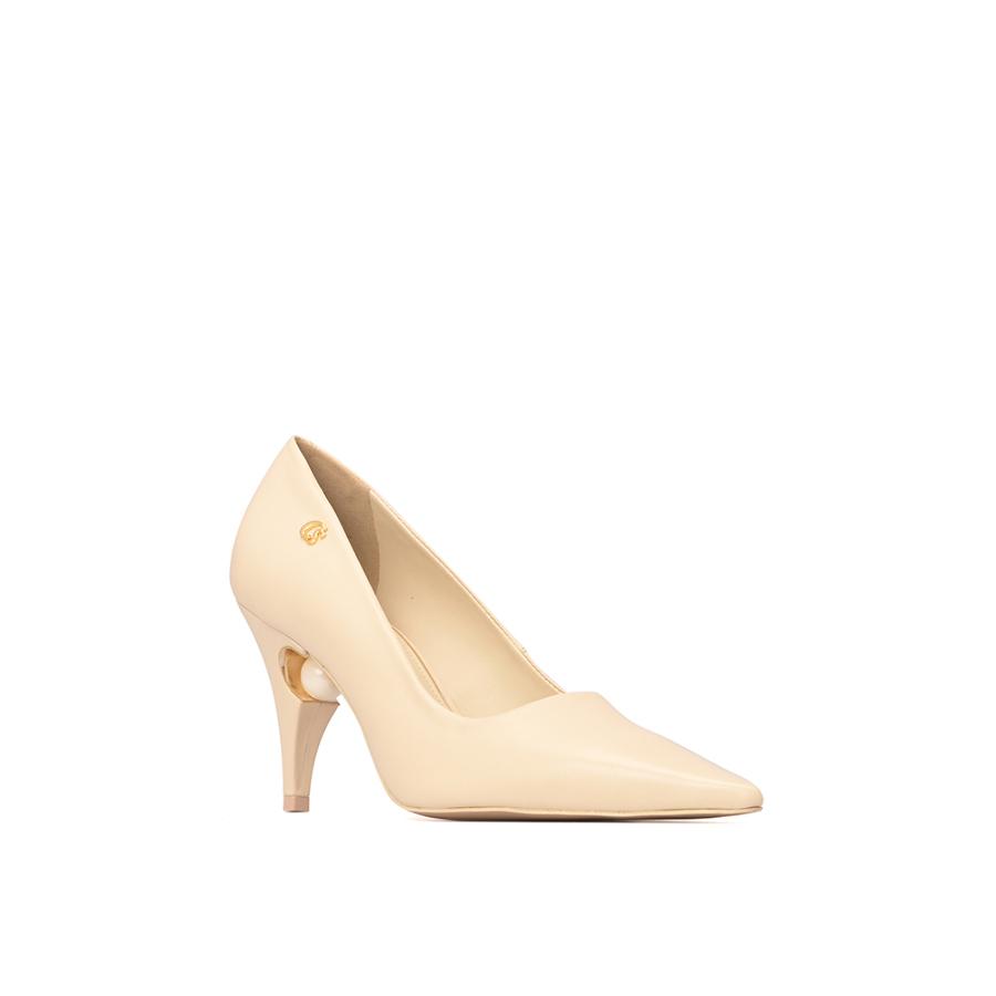 STILETTO BEIGE CON ACCESORIO