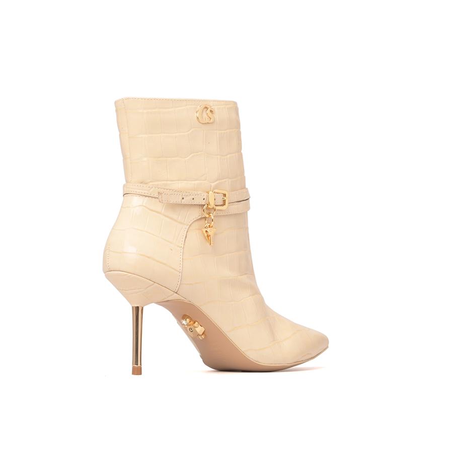 BOTA BEIGE CON TEXTURA