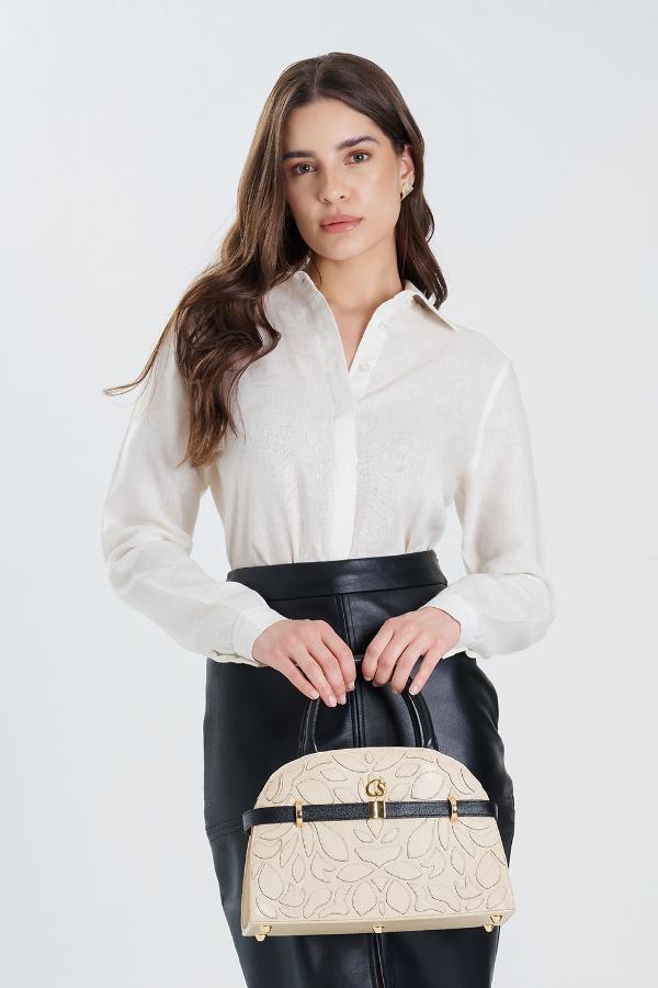 CARTERA BICOLOR CON ESTAMPADO