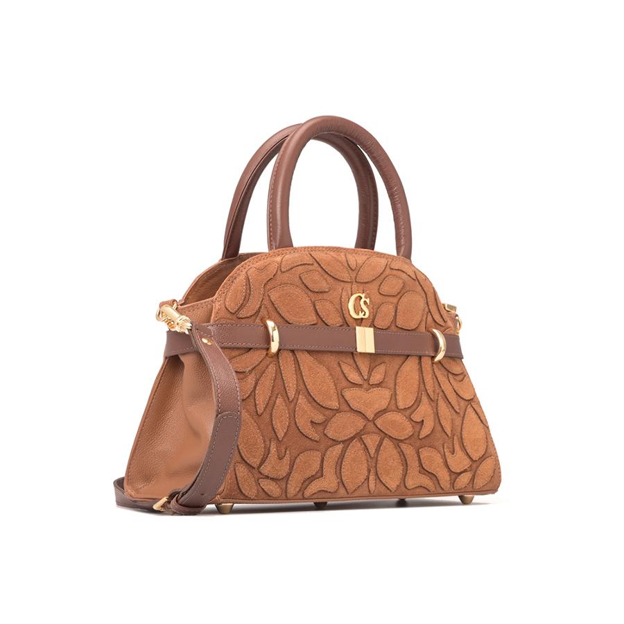 CARTERA CON GAMUZA Y ESTAMPADO