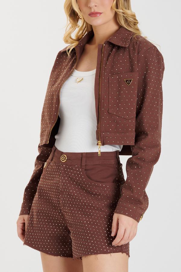 CHAQUETA MARRON CON BRILLO CS