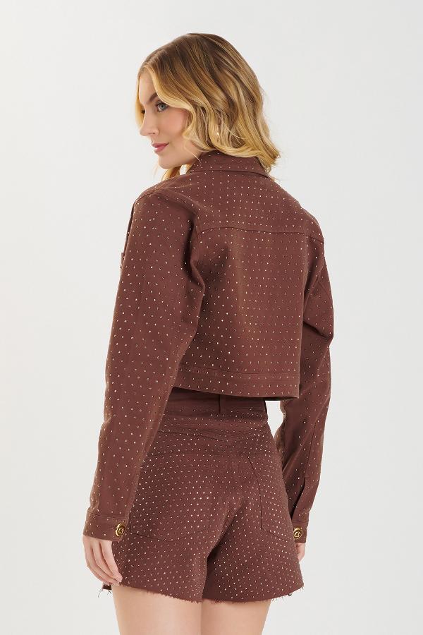CHAQUETA MARRON CON BRILLO CS