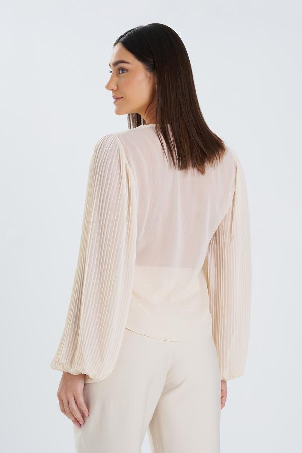 BLUSA BEIGE MANGA GLOBO