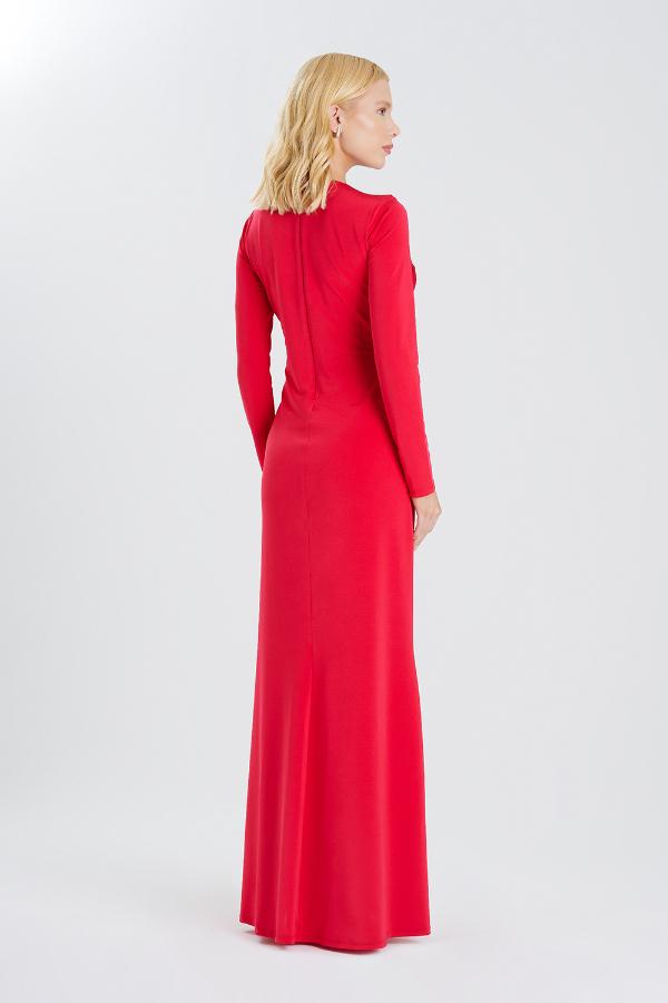 VESTIDO ROJO INTESO CON ACCESORIO