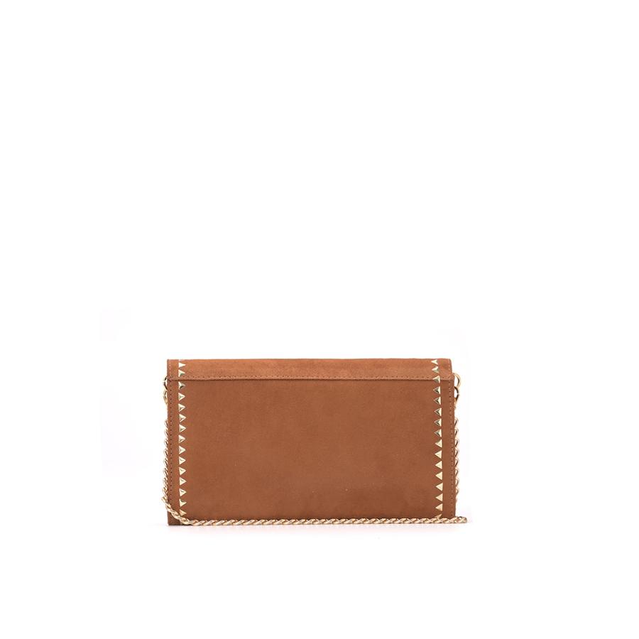 CLUTCH CAMEL DE GAMUZA