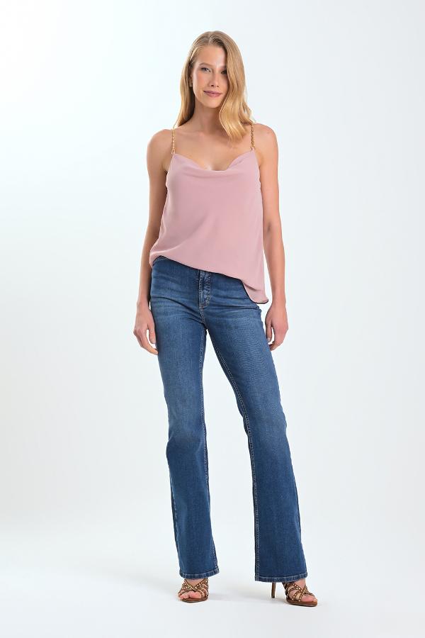 BLUSA ROSADA TIRAS CON CADENA