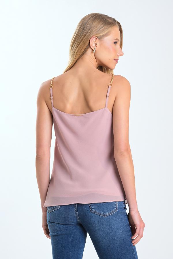 BLUSA ROSADA TIRAS CON CADENA